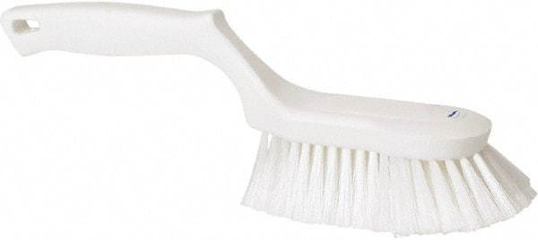 Vikan - 2" Bristle Length, Polyester Wash Brush - 5-13/16" Long x 5" Wide Head, 13-1/2" OAL, White, Polypropylene Block - Industrial Tool & Supply