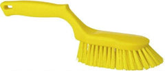 Vikan - 1-1/2" Bristle Length, Polyester Scrub Brush - 5-5/8" Long x 5" Wide Head, 13-1/2" OAL, Yellow, Polypropylene Block - Industrial Tool & Supply