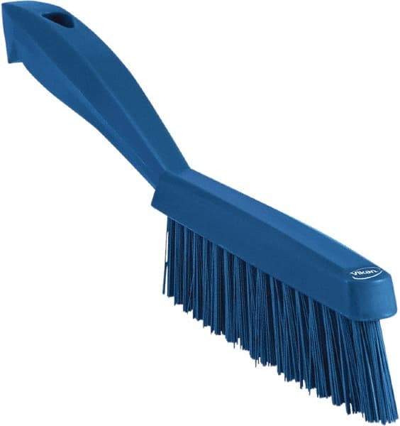 Vikan - 1.3" Bristle Length, Polyester Scrub Brush - 5-7/8" Long x 0.8" Wide Head, 11.2" OAL, Blue, Polypropylene Block - Industrial Tool & Supply