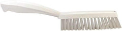 Vikan - 1.3" Bristle Length, Polyester Scrub Brush - 5-7/8" Long x 0.8" Wide Head, 11.2" OAL, White, Polypropylene Block - Industrial Tool & Supply