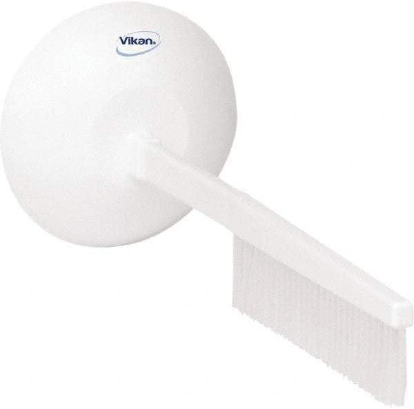 Vikan - 2-3/4" Bristle Length, Polyester Cleaning & Finishing Brush - 8" Long x 2-3/4" Wide Head, 20" OAL, White, Polypropylene Block - Industrial Tool & Supply