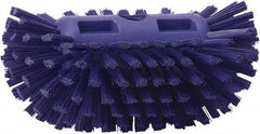Vikan - 1-1/2" Bristle Length, Polyester Utility Scrub Brush - 5-1/2" Wide Head, 8" OAL, European Threaded Handle, Purple, Polypropylene Block - Industrial Tool & Supply