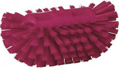 Vikan - 1-1/2" Bristle Length, Polyester Utility Scrub Brush - 5-1/2" Wide Head, 8" OAL, European Threaded Handle, Pink, Polypropylene Block - Industrial Tool & Supply