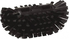 Vikan - 1-1/2" Bristle Length, Polyester Utility Scrub Brush - 5-1/2" Wide Head, 8" OAL, European Threaded Handle, Black, Polypropylene Block - Industrial Tool & Supply