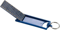 Lenox - 3" OAL Medium Retractable Sharpener Diamond File - 1" Wide x 1/4" Thick, 3 LOC, Blue - Industrial Tool & Supply