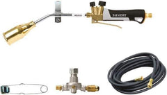 Sievert - 4 Piece Torch Kit - Includes 18 Inch 275-300k BTU Torch, 27-60 PSI Adjustable Regulator, 25 Ft. Hose, Flint Striker - Exact Industrial Supply