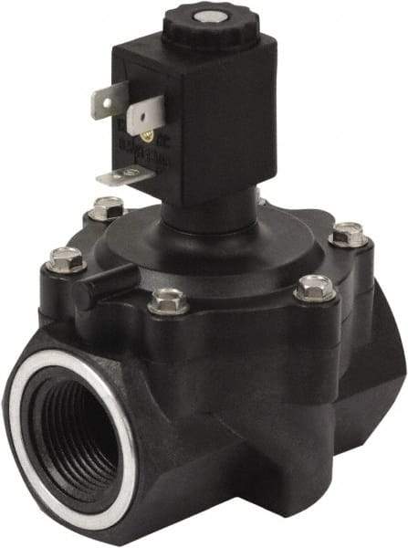 Spartan Scientific - 3/4" NPT Port, 2 Way, 2 Position, Glass-Filled Polyester Solenoid Valve - Normally Closed, EPDM Seal - Industrial Tool & Supply