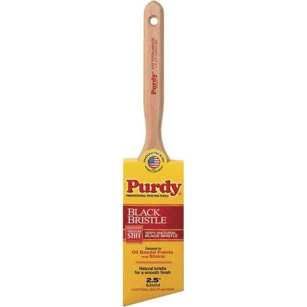 Purdy - 2-1/2" Angled Hog Trim Brush - Wood Fluted Handle - Industrial Tool & Supply