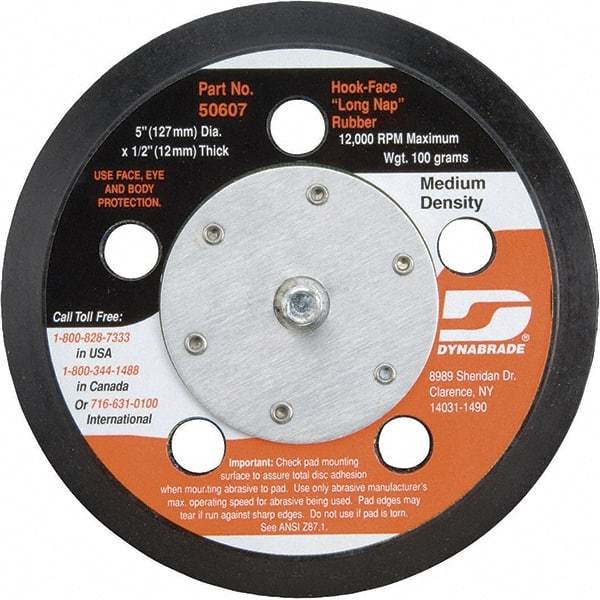 Dynabrade - 5" Diam Disc Backing Vacuum Replacement Pad - Medium Density, 12,000 RPM - Industrial Tool & Supply
