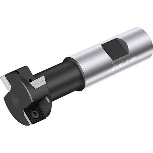 Walter - 1.23" Cutting Diam x 0.463" Cutting Width, 2 Cutter Inserts, Indexable T-Slot Cutter - 3.895" OAL - Industrial Tool & Supply