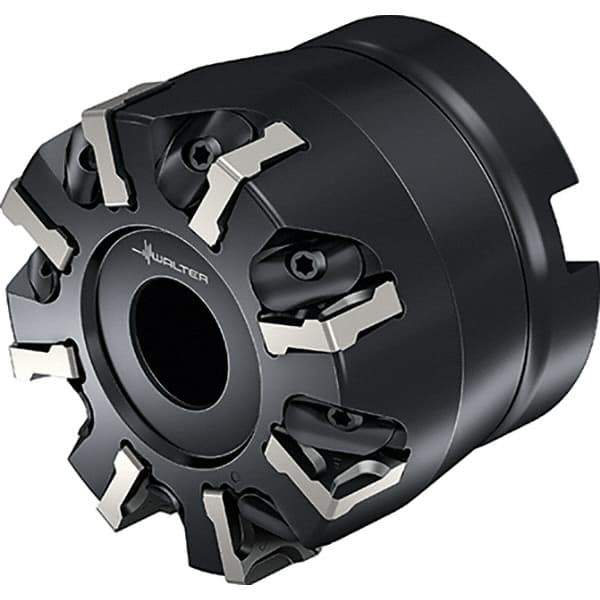 Walter - 12 Inserts, 80mm Cut Diam, 27mm Arbor Diam, Indexable Square-Shoulder Face Mill - 0° Lead Angle, 50mm High, Series M2136-B1 METRISCH - Industrial Tool & Supply