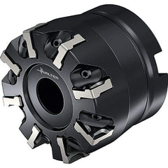 Walter - 12 Inserts, 80mm Cut Diam, 27mm Arbor Diam, Indexable Square-Shoulder Face Mill - 0° Lead Angle, 50mm High, Series M2136-B1 METRISCH - Industrial Tool & Supply