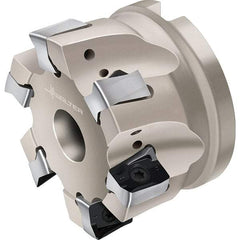 Walter - 4 Inserts, 50mm Cut Diam, 22mm Arbor Diam, Indexable Square-Shoulder Face Mill - 0° Lead Angle, 40mm High, Through Coolant, Series F4041-B1-LN1307 - Industrial Tool & Supply