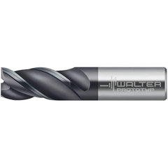 Walter-Prototyp - 10mm, 11mm LOC, 10mm Shank Diam, 51mm OAL, 3 Flute, Solid Carbide Square End Mill - TiAlN Finish, 45° Helix, Right Hand Cut, Right Hand Flute, Series MC321-A-3-S - Industrial Tool & Supply
