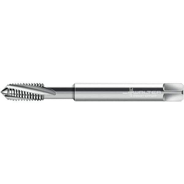 Walter-Prototyp - #8-32 ~DIN 2184-1 3 Flute 3B Semi-Bottoming Spiral Flute Tap - High Speed Steel, Uncoated, 64.68mm OAL, Right Hand Flute, Right Hand Thread, 3.330, Series 224164 - Exact Industrial Supply