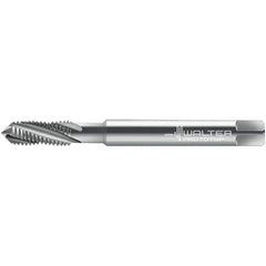 Walter-Prototyp - #8-32 ~DIN 2184-1 3 Flute 3B Semi-Bottoming Spiral Flute Tap - High Speed Steel, Uncoated, 64.68mm OAL, Right Hand Flute, Right Hand Thread, 3.330, Series 224104 - Exact Industrial Supply