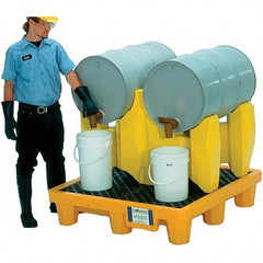 UltraTech - 66 Gal Sump, 1,500 Lb Capacity, 2 Drum, Polyethylene P2 Drum Rack Containment System - 53" Long x 53" Wide x 44-3/4" High, Two-Tier Drum Configuration - Industrial Tool & Supply