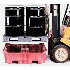 UltraTech - 85 Gal Sump, 6,500 Lb Capacity, 4 Drum, Polyethylene Ultra-Spill King w/Drum Pallet, w/Drain - 51" Long x 51" Wide x 17-1/2" High, 2x2 Drum Configuration - Industrial Tool & Supply