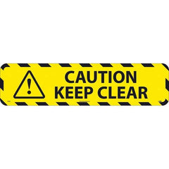 NMC - Caution Keep Clear, Anti-Skid Pressure-Sensitive Vinyl Floor Sign - Rectangle, Black on Yellow, Adhesive Backed, For Restroom, Janitorial & Housekeeping - Industrial Tool & Supply