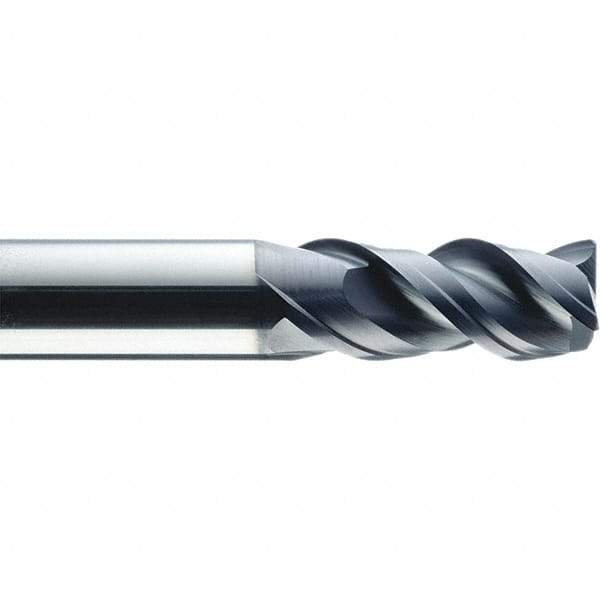 SGS - 10mm, 3 Flute, Single End, Solid Carbide, 0.0591" Corner Radius End Mill - 72mm OAL, 27mm LOC, Right Hand Cut - Industrial Tool & Supply