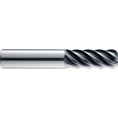 SGS - 6mm, 6 Flute, Single End, Solid Carbide, 0.0394" Corner Radius End Mill - 63mm OAL, 41° Helix, 19mm LOC, Right Hand Cut - Industrial Tool & Supply