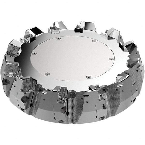 Seco - 250mm Cut Diam, 60mm Arbor Hole, 11mm Max Depth of Cut, 71° Indexable Chamfer & Angle Face Mill - 11 Inserts, 80 Insert, Right Hand Cut, 11 Flutes, Through Coolant, Series R220.56 - Industrial Tool & Supply