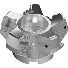 Seco - 125mm Cut Diam, 40mm Arbor Hole, 11mm Max Depth of Cut, 71° Indexable Chamfer & Angle Face Mill - 6 Inserts, 63 Insert, Right Hand Cut, 6 Flutes, Through Coolant, Series R220.56 - Industrial Tool & Supply