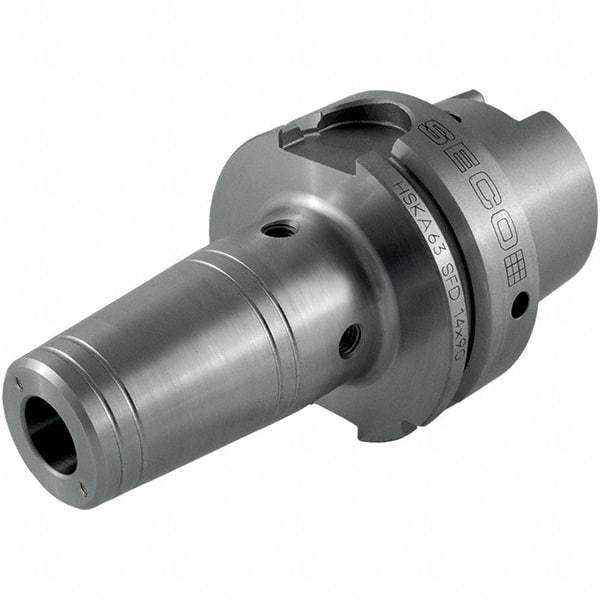 Seco - 8mm Hole Diam, HSK100A Taper Shank Shrink Fit Tool Holder & Adapter - 131mm Projection, 21mm Nose Diam, 26mm Clamping Depth, Through Coolant - Exact Industrial Supply