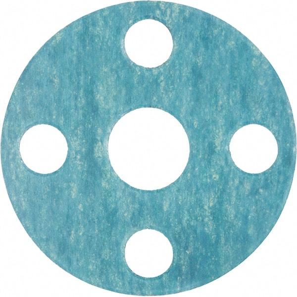 Value Collection - 2" Pipe, 2-3/8" ID x 6" OD Flange Gasket - Aramid Fiber with Buna-N Binder, Blue, 1/8" Thick - Industrial Tool & Supply