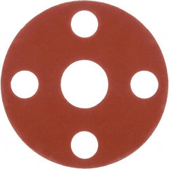 Value Collection - 3-1/2" Pipe, 4" ID x 8-1/2" OD Flange Gasket - Silicone Rubber, Red, 1/16" Thick - Industrial Tool & Supply