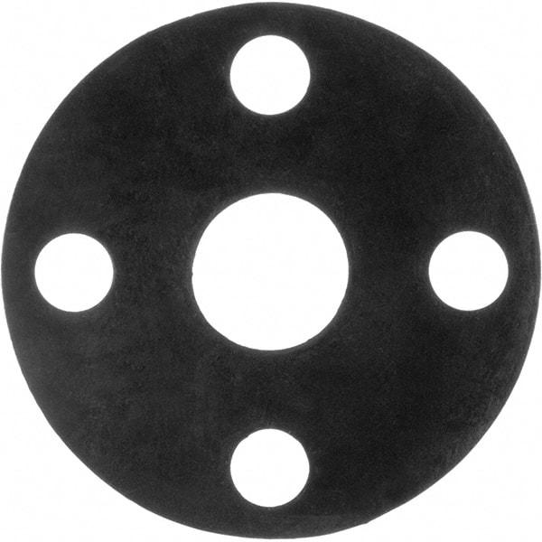 Value Collection - 3" Pipe, 3-1/2" ID x 8-1/4" OD Flange Gasket - Viton Rubber, Black, 1/8" Thick - Industrial Tool & Supply