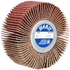 Norton - 3" Diam x 1" Face Width, Coarse Aluminum Oxide Coated Mounted Flap Wheel - Industrial Tool & Supply