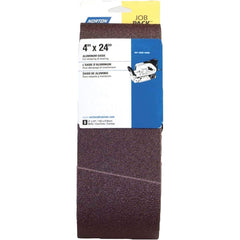 Norton - 4" Wide x 24" OAL, 80 Grit, Aluminum Oxide Abrasive Belt - Industrial Tool & Supply