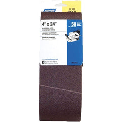 Norton - 4" Wide x 24" OAL, 50 Grit, Aluminum Oxide Abrasive Belt - Industrial Tool & Supply