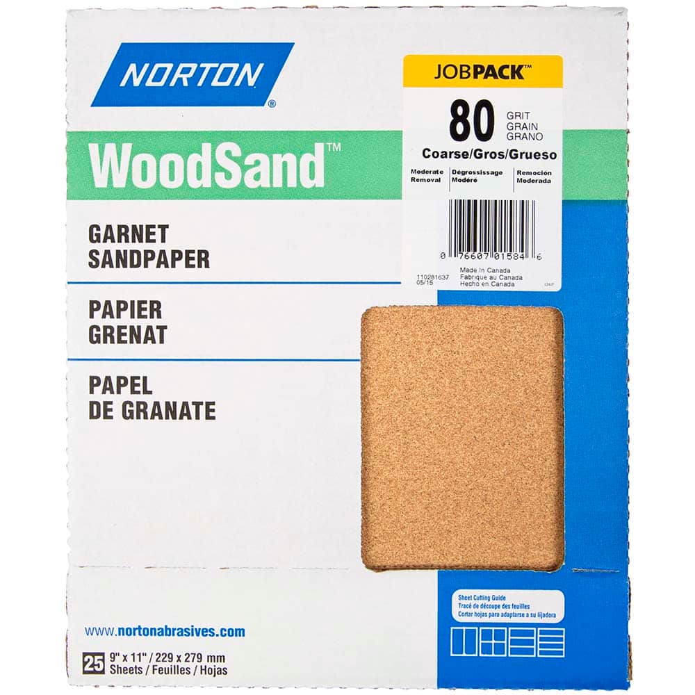 Norton - Sanding Sheets Abrasive Material: Garnet Grade: Coarse - Industrial Tool & Supply