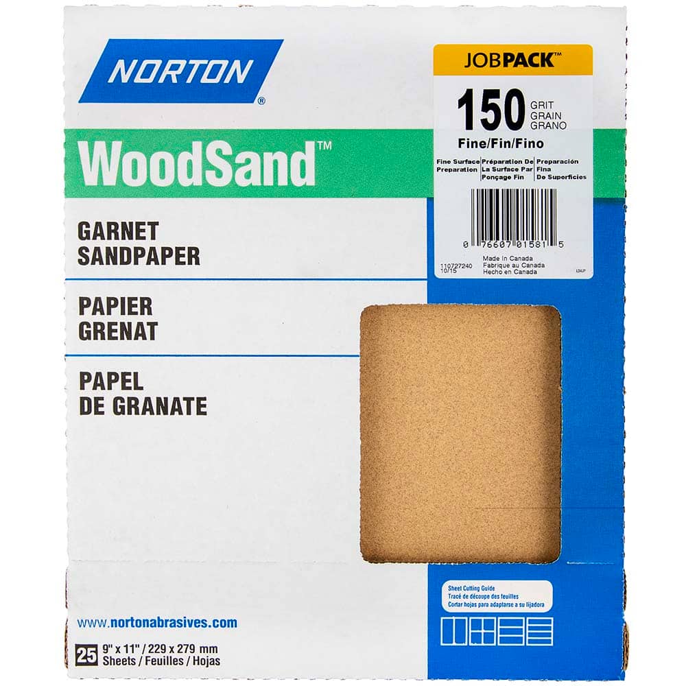 Norton - Sanding Sheets Abrasive Material: Garnet Grade: Fine - Industrial Tool & Supply