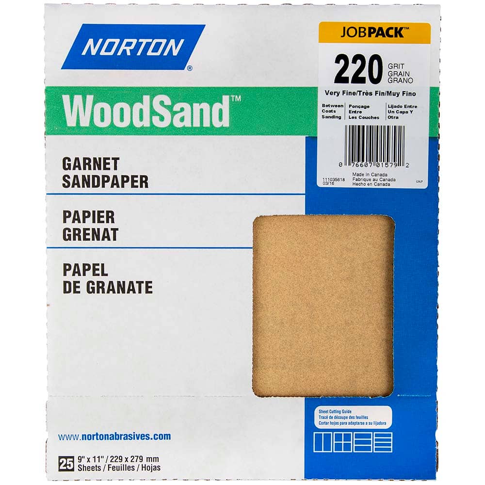 Norton - Sanding Sheets Abrasive Material: Garnet Grade: Very Fine - Industrial Tool & Supply