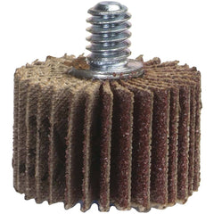 Norton - 1" Diam x 1" Face Width, Coarse Aluminum Oxide Coated Mounted Flap Wheel - Industrial Tool & Supply