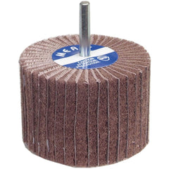 Norton - 4" Diam x 1" Face Width, Very Fine Aluminum Oxide Nonwoven Mounted Flap Wheel - Industrial Tool & Supply