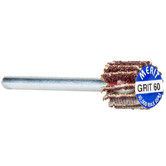 Norton - 3/8" Diam x 3/8" Face Width, Coarse Aluminum Oxide Coated Mounted Flap Wheel - Industrial Tool & Supply