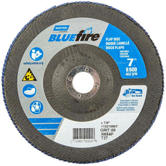 Norton - 7" 80 Grit 7/8" Center Hole Type 27 Zirconia Alumina Flap Disc - Industrial Tool & Supply