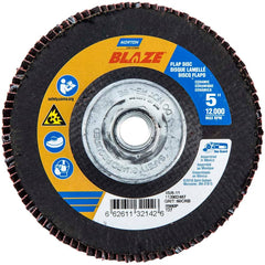 Norton - 5" 60 Grit 5/8-11 Center Hole Type 27 Ceramic Alumina Flap Disc - Industrial Tool & Supply