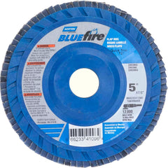 Norton - 5" 80 Grit 7/8" Center Hole Type 27 Zirconia Alumina Flap Disc - Industrial Tool & Supply