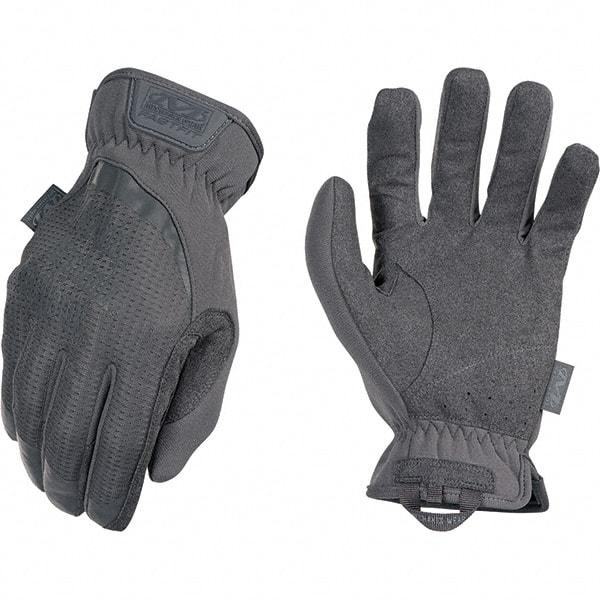 Mechanix Wear - Size L Work Gloves - For Mechanic's & Lifting, Uncoated, Elastic Band Cuff, Full Fingered, Gray, Paired - Industrial Tool & Supply