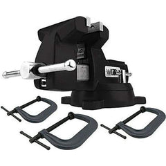 Wilton - 6" Jaw Width x 5-3/4" Jaw Opening Capacity, 4-1/8" Throat Depth, Bench & Pipe Combination Vise - 1/4 to 3-1/2" Pipe Capacity, Swivel Base, Bolt Down Attachment, Cast Iron - Industrial Tool & Supply