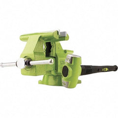 Wilton - 6-1/2" Jaw Width x 5-1/2" Jaw Opening Capacity, 3-13/16" Throat Depth, Bench & Pipe Combination Vise - 1/8 to 2-1/2" Pipe Capacity, Swivel Base, Bolt Down Attachment, Iron - Industrial Tool & Supply