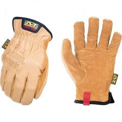 Mechanix Wear - Size S, ANSI Cut Lvl A9, Genuine Leather Cut & Puncture Resistant Gloves - Elastic Cuff, Brown, Paired - Industrial Tool & Supply