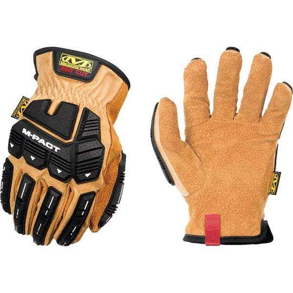 Mechanix Wear - Size M, ANSI Cut Lvl A9, Genuine Leather Cut & Puncture Resistant Gloves - Elastic Cuff, Black, Paired - Industrial Tool & Supply
