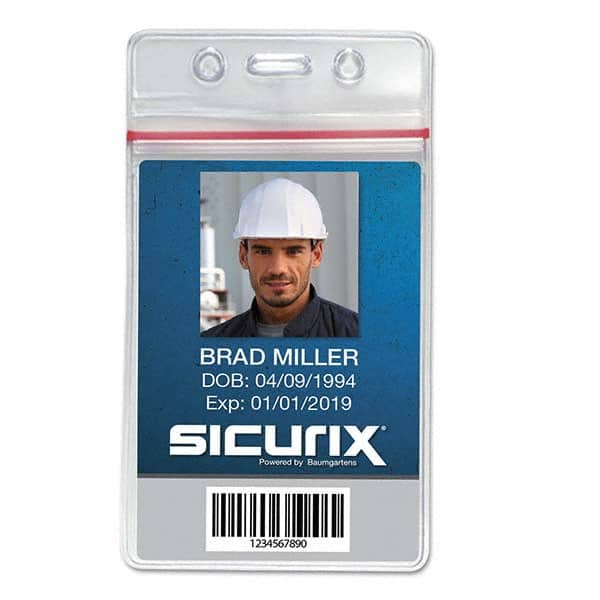 Sicurix - Badge Holders Attachment Type: Clip-On Horizontal or Vertical Holder: Vertical - Industrial Tool & Supply