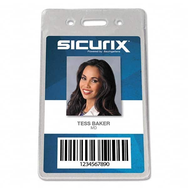 Sicurix - Badge Holders Attachment Type: Clip-On Horizontal or Vertical Holder: Vertical - Industrial Tool & Supply